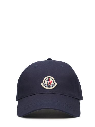 Embroidered Logo Cotton Baseball Cap - MONCLER - Modalova