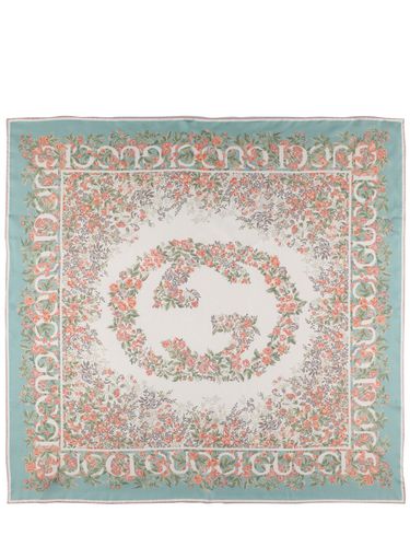 Seidenschal Aus Twill „gg Flowers“ - GUCCI - Modalova