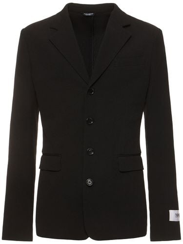 Single Breasted Stretch Cotton Blazer - DOLCE & GABBANA - Modalova