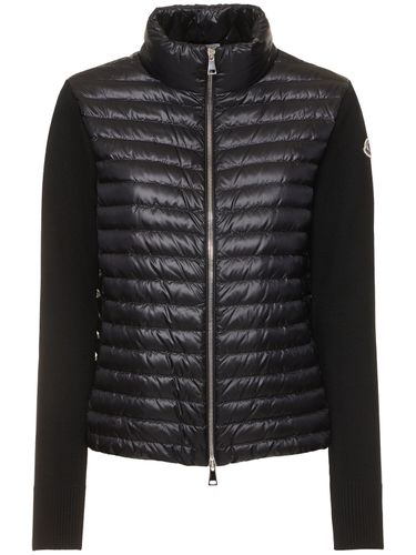 Padded Wool Zip-up Down Cardigan - MONCLER - Modalova