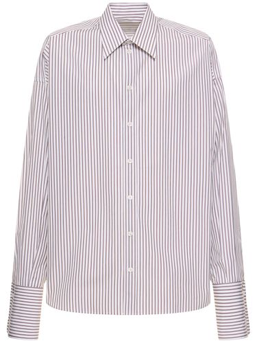 Oversized Striped Poplin Shirt - DOLCE & GABBANA - Modalova