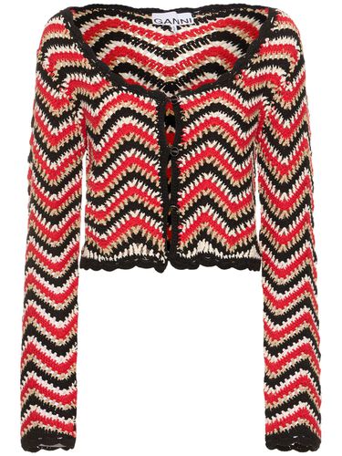 Cotton Crochet Cardigan - GANNI - Modalova