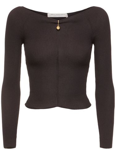 Stretch Viscose Jersey L/s Knit Top - PHILOSOPHY DI LORENZO SERAFINI - Modalova