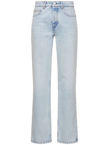 Straight Mid Rise Cotton Jeans - AMI PARIS - Modalova