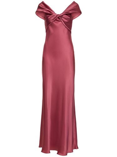 Draped Satin Long Dress - ALBERTA FERRETTI - Modalova