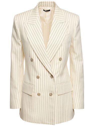 Wool & Silk Pinstriped Jacket - TOM FORD - Modalova