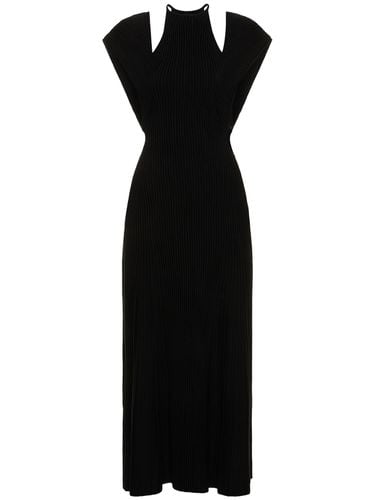 Wool Rib Knit Cut Out Long Dress - CHLOÉ - Modalova