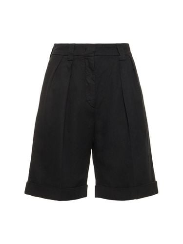 Cotton Gabardine Knee Length Shorts - ASPESI - Modalova