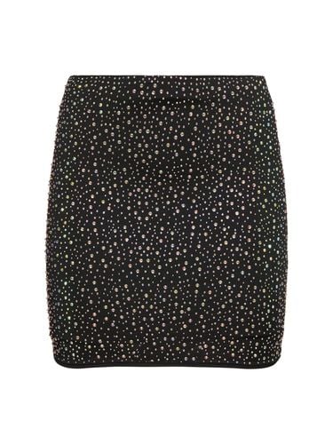 Embellished Stretch Tech Mini Skirt - LESLIE AMON - Modalova