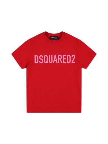 Camiseta De Jersey De Algodón Con Logo - DSQUARED2 - Modalova