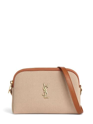 Mini Gaby Zipped Cotton Pouch With Chain - SAINT LAURENT - Modalova