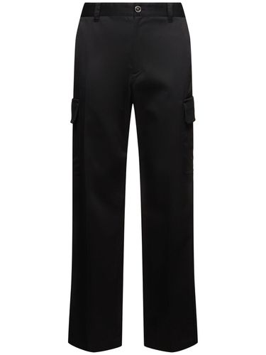 Cotton Gabardine Cargo Pants - VERSACE - Modalova