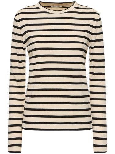 Striped Ribbed Cotton T-shirt - JIL SANDER - Modalova