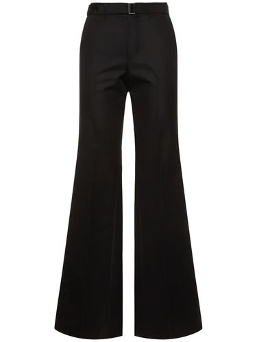 Cotton Blend Gabardine Wide Pants W/belt - SACAI - Modalova