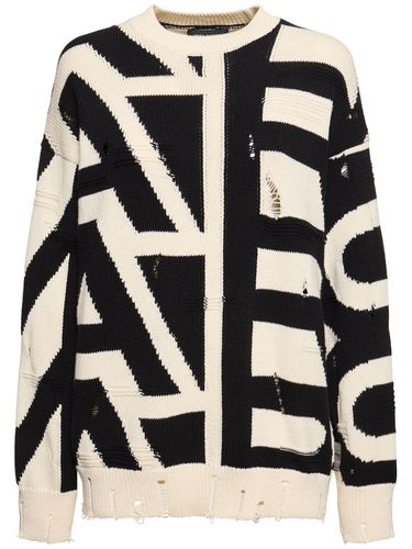 Distressed Monogram Oversize Sweater - MARC JACOBS - Modalova