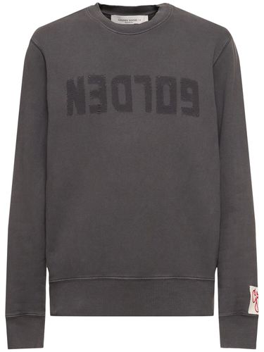 Logo Cotton Jersey Crewneck Sweatshirt - GOLDEN GOOSE - Modalova