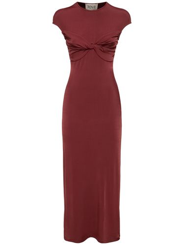 Mali Draped Viscose Jersey Long Dress - TOVE - Modalova