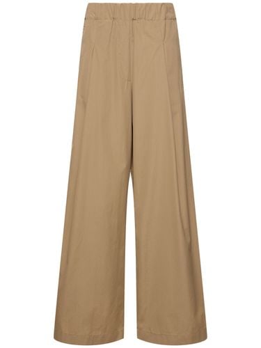 Compact Cotton Poplin Wide Pants - DRIES VAN NOTEN - Modalova