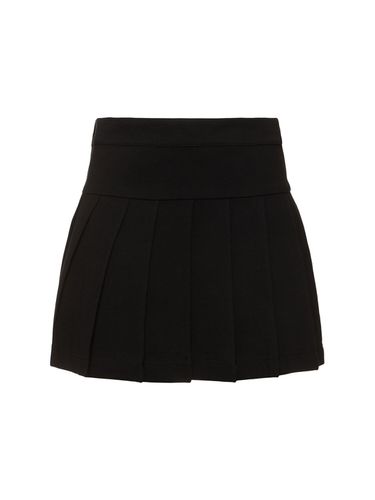 Monogram Pleated Cotton Skirt - PALM ANGELS - Modalova