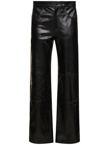 Embossed Leather Wide Pants - MARINE SERRE - Modalova