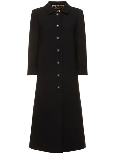 Wool Crepe Single Breasted Long Coat - DOLCE & GABBANA - Modalova