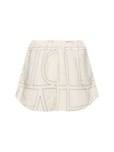 Monogram Cotton Blend Pajama Shorts - TOTEME - Modalova