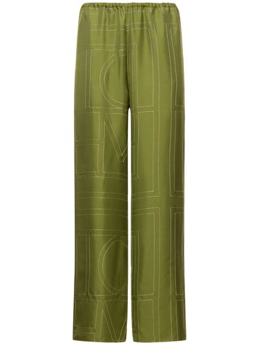 Monogram Silk Pajama Pants - TOTEME - Modalova