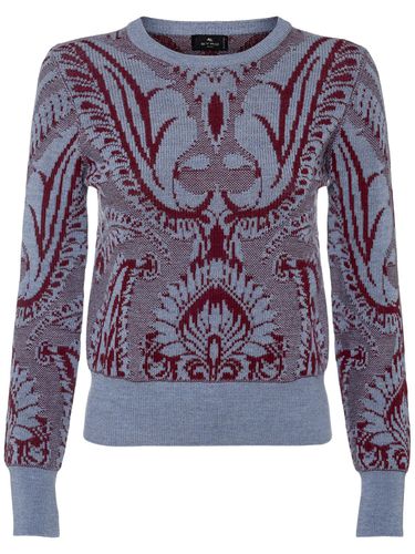 Embroidered Wool Knit Sweater - ETRO - Modalova