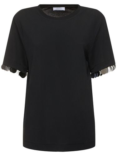 Jersey Crepe Embellished T-shirt - RABANNE - Modalova