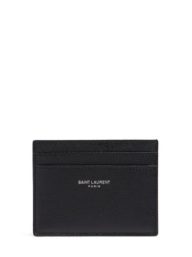 Grain Leather Card Holder - SAINT LAURENT - Modalova