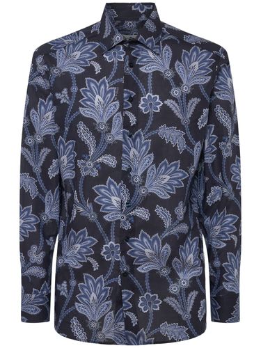 Floral Printed Cotton Shirt - ETRO - Modalova