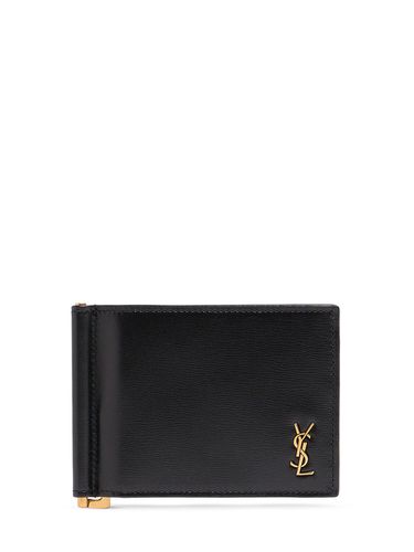 Ysl Leather Bill Clip Wallet - SAINT LAURENT - Modalova