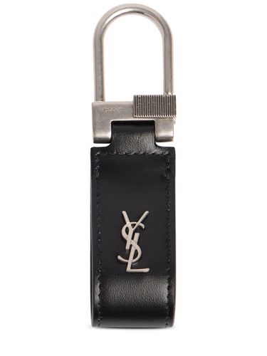 Monogram Leather Keyring - SAINT LAURENT - Modalova