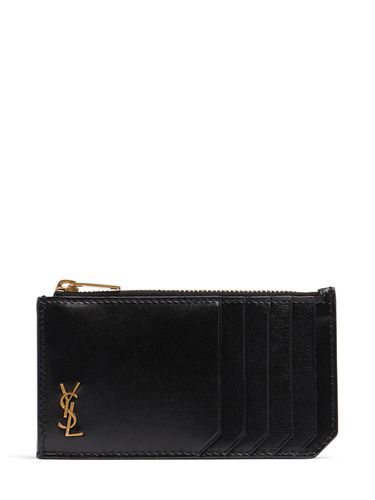 Tiny Cassandre Leather Card Case - SAINT LAURENT - Modalova