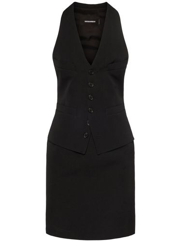 Stretch Wool Mini Vest Dress - DSQUARED2 - Modalova