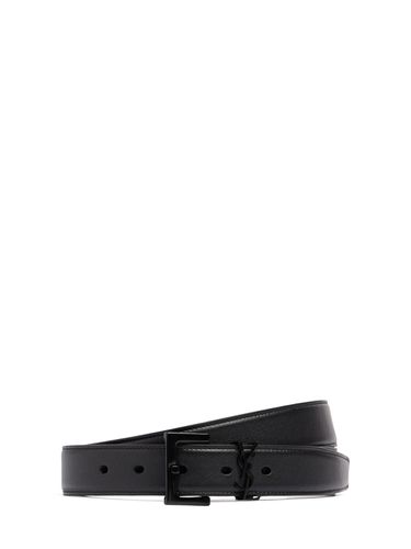 Cm Monogram Smooth Leather Belt - SAINT LAURENT - Modalova