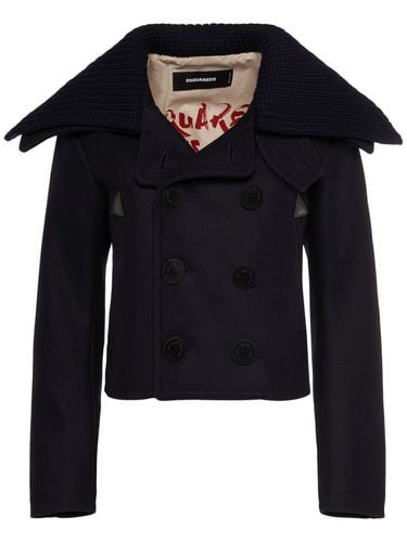 Felt Stretch Wool Sailor Peacoat - DSQUARED2 - Modalova