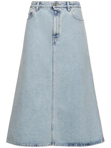 Falda Midi De Denim De Algodón Orgánico - TOTEME - Modalova