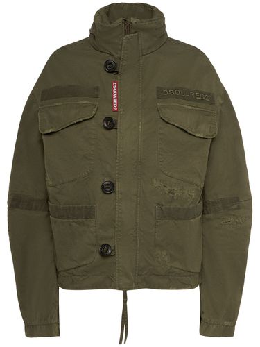 Military Twill Overdyed Bomber Jacket - DSQUARED2 - Modalova