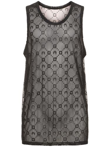 Glittered Regenerated Mesh Tank Top - MARINE SERRE - Modalova