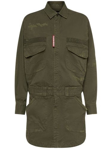 Military Twill Overdyed Mini Shirt Dress - DSQUARED2 - Modalova