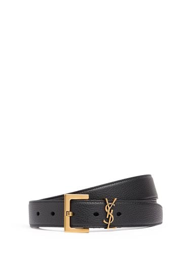 Cinturón Ysl De Piel 3cm - SAINT LAURENT - Modalova