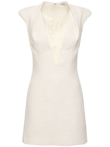 Sleeveless Tweed V Neck Mini Dress - ALESSANDRO VIGILANTE - Modalova