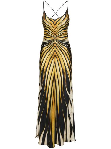 Ray Of Gold Printed Silk Twill Dress - ROBERTO CAVALLI - Modalova