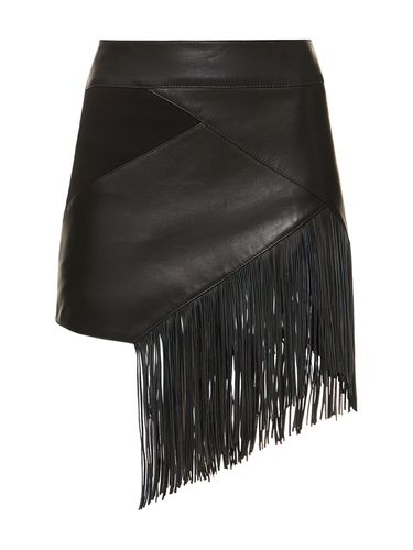 Fringed Leather Mini Skirt - ROBERTO CAVALLI - Modalova