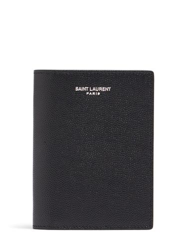 Logo Leather Wallet - SAINT LAURENT - Modalova