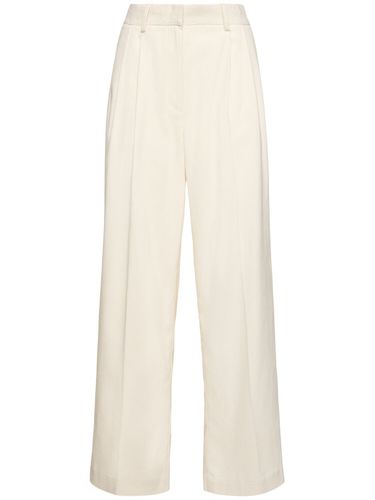 Silk & Cotton Corduroy Wide Pants - TOTEME - Modalova