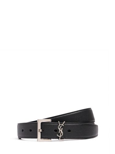 Cm Monogram Smooth Leather Belt - SAINT LAURENT - Modalova