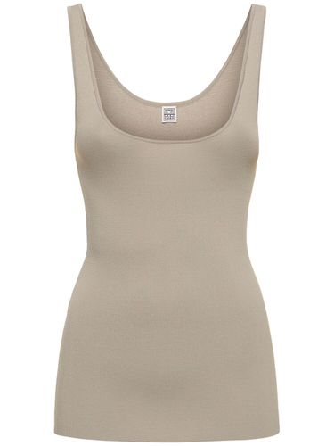 Compact Knit Viscose Tank Top - TOTEME - Modalova