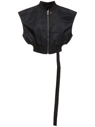 Sleeveless Nylon Cropped Bomber Jacket - RICK OWENS DRKSHDW - Modalova